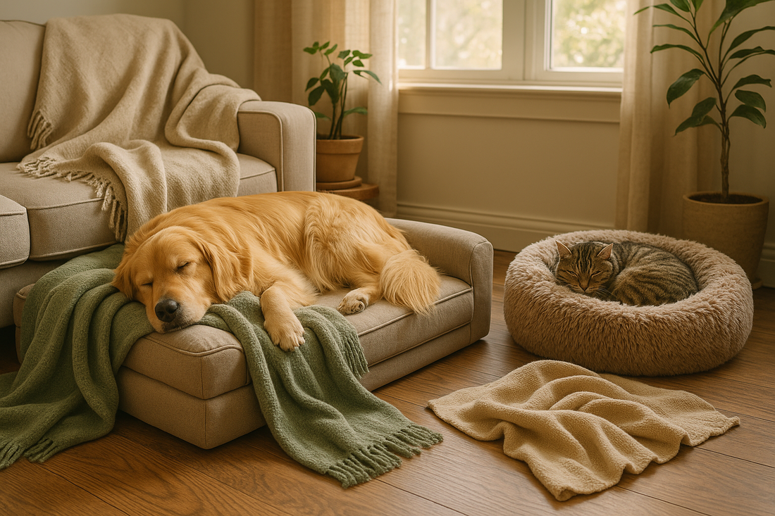 Beds & Blankets: Give them the comfort they deserve with plush, durable beds and eco‑friendly blankets. Our orthopedic memory‑foam beds relieve pressure on joints, while our blankets add a warm layer wherever they sleep.